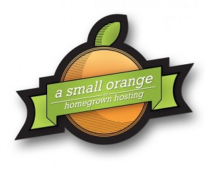 a small orange logo